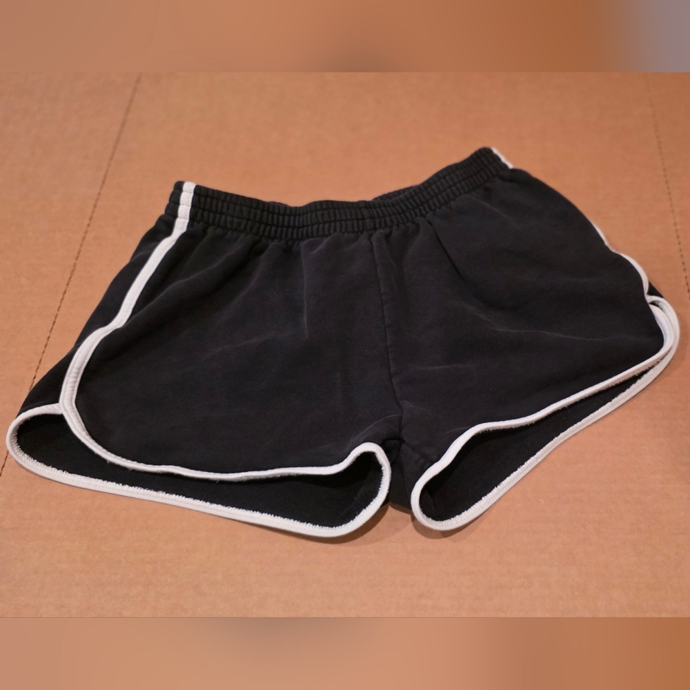Aerie Black Athletic Shorts with White Trim